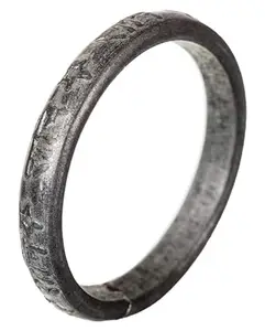 WIFFO Kale Ghode Ki Naal Ki Ring with Name of Shani - Free Size - Having Open End Size:22