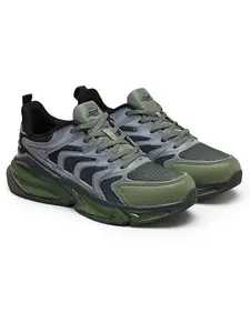 JQR PRAXTON Men's Sports Running Shoes Knitting Upper Lace Up Design Soft Cushioned Memory Foam Insole Extra Grip Anti Skid Comfortable Lightweight Durable for Gym, Walking, Jogging & Everyday