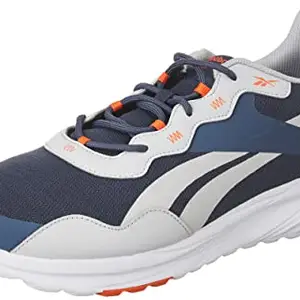 Reebok Men Synthetic Beat Run Running Shoes Smoky Indigo-LGH Solid Grey-Pump Orange UK 7