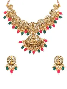 Yellow Chimes Jewellery Set For Women | Gold Plated Necklace Set for Women | Traditional Multicolor Beads Temple Jewellery Sets For Girls | Birthday Gift for Girls & Women Anniversary Gift for Wife