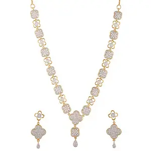 Swasti Jewels American Diamond AAA CZ Zircon Fashion Jewellery Set Necklace Earrings for Women