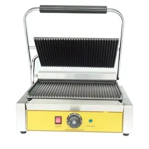 Shoppers Hub PNQ 2.3kW Electric Commercial Panini Griller 811EA (Grilling Area -14 x 9.5Inches) With Grooved Top and Plain Botton Plates & Ideal for Home Start Ups, Cloud Kitchens,Commercial Kitchens.