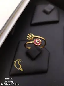 Beautiful ring for girls and women in 1gram gold plating| design - 844 stylish and beautiful design Rings