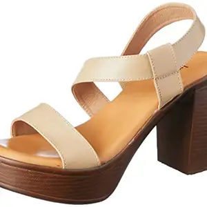 Inc.5 Women's Beige Block Heel Fashion Sandal (3 Uk)
