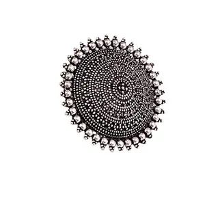 COSMOS SYSTEMS German Oxidized Silver Traditional Ring for Women and Girls