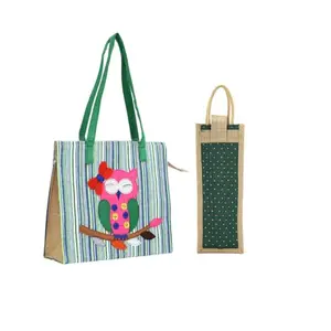 ENSAC Eco Friendly Multipurpose Jute Handbag/Shopping Bag's For women & Men's (Pack of 2)-24