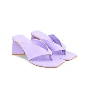 STRASSE PARIS Stylish, Soft & Comfortable Block Heels for Women & Girls Purple