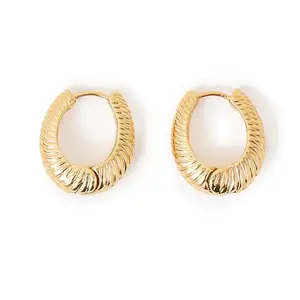 Accessorize London Real Gold Plated Gold Z Creole Hoops Earrings