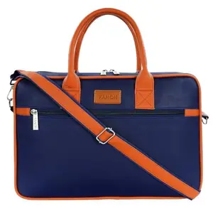 FANON Men & Women Blue, Tan Artificial Leather Laptop Trolley Bag.