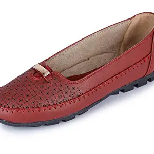 TRASE Faux Leather Comfortable and Stylish Bellies for Women & Girls | for Casual wear & Formal wear Occasions | Cherry 8 UK