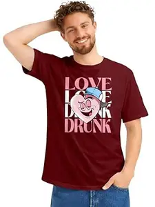 ENCIGER Men’s Cotton Printed T-Shirt | Graphic Casual Tee Round Neck Half Sleeve | Stylish Regular Fit
