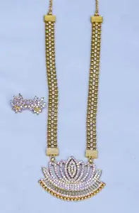Gold Plated Necklace set with Rainbow color diamond jewellery,necklace,indian wedding jewellery set,jewellery set for women,necklace set for women
