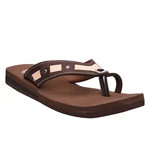 DR PLUS Women's Brown Diabetic & Orthopedic Slipper - 6 UK