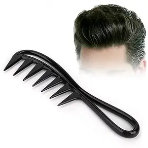 Jay Gopal Fashion Flexible Anti-static Large Wide Toothed Comb Wavy Long Curly Hair Care Detangling Comb for Unisex (Black) (Black 1)