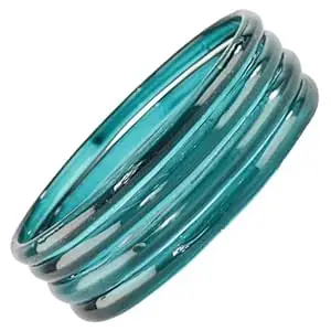 STYOLLO Viral Plain Transparent Glass Kada Set For Women & Girls | Kanch Kada For Girls | Daily Ethnic Traditional Jewelry | Glossy Classic Fashion Kangan For Wedding, Festive & Parties - Set Of 4