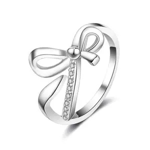 MYKI Regal grace Fashionista Bow Design Zircon Adjustable Ring For Women & Girls