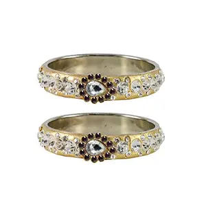 MAYA FASHION Golden stone Stud Brass Bangle Elegant Extra Large Size Bangle | Perfect Fit for Plus Size banglesTrendy and Comfortable Fit for woman and girls | (Sku-ban4708)