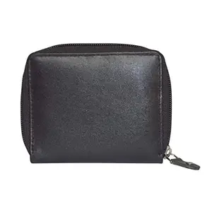 k.a.n Style Shoes Black 16 Slot Leather Credit/Debit Zipper Card Holder Women Wallet (Black)-9161PL-IA