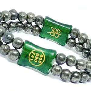 ASTROGHAR Money Magnet Natural Crystals Bracelet Pyrite Green Jade Crystals Double Layer Bracelet