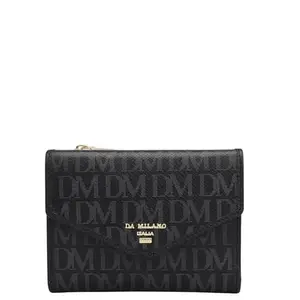 Da Milano Leather Mini Women Wallet - Black (10237C)