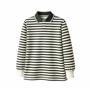 Mack Jonney Men’s Premium Black Striped Polo T-Shirt | Long Sleeve Cotton Blend | Casual & Smart Wear-M6752