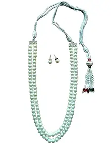 Pearl Necklace Set, Double Strand, White