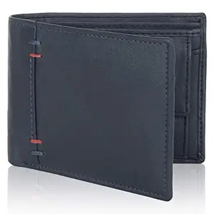Designer Bugs Men's Genuine Leather Wallet Blue