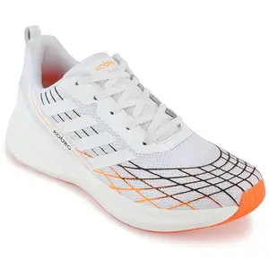KOBURG Rhythm Sports Shoes for Men | Comfortable TPR & EVA Sole | Stylish Lace-Up Sports White Orange