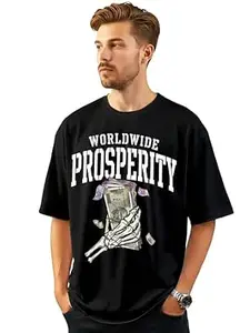 ENCIGER Men Oversized T-Shirt Cotton Drop Shoulder Loose Fit Graphic Printed Casual Streetwear T Shirt