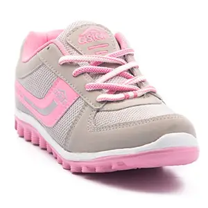 Asian Shoes Women's Light Grey And Pink Sports Shoes - 7 Uk