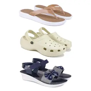 Women's Comfortable Sandal,Casual Lightweight Sandal for Everyday Wear | D_(COMBO-3)-1860-OO8-1972-8-EURO-39
