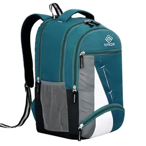 TOTEZA Multi-Compartment Laptop Backpack | 32L Water-Resistant Travel & School Bag for Men and Women | Padded Straps, Bottle Holder, Laptop Sleeve (Sea Green)