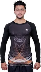 Vector X 022-A Round Neck Printed T-Shirt, Men's Medium (Black)