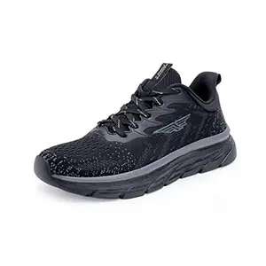 Red Tape Running Sports Shoes for Men | Soft Cushioned Insole, Slip-Resistance, Dynamic Feet Support, Arch Support & Shock Absorption Black/Grey
