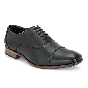 Toro Blu Men's Formal Lain Lace Up Wrinkle Free Shoes (Black, 10)