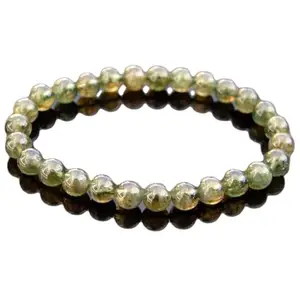 RRJEWELZ Natural Kornerupine Round Shape Smooth Cut 8mm Beads 7.5 inch Stretchable Bracelet for Healing, Meditation, Prosperity, Good Luck | STBR_04503