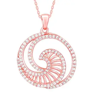 GIVA 925 Silver Rose Gold Whirpool Pendant With Link Chain| Necklace to Gift Women & Girls | With Certificate of Authenticity and 925 Stamp | 6 Months Warranty*