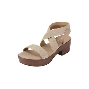Metro Women's Beige Faux Leather fashion Sandal UK/7 EU/40 (34-352)