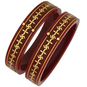 22 kt 916 gold pola bangles bengali bangles colour maroon with Purity Certificate (2/2)