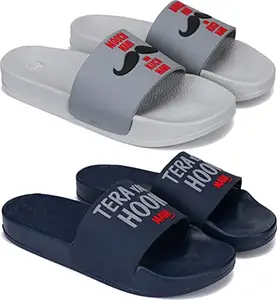 Bersache Chappal for Men | casual slippers,slides,water proof, for Men stylish |Perfect Filp-Flops for walking Slippers (Multicolour) (Pack Of 2) Combo(AL)-1590-1588