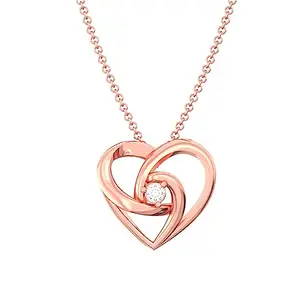 ZALKARI 0.2 Cttw Cubic Zirconia Diamond Heart Pendant Necklace In 14k White Gold Plated Sterling Silver with 18 Cable Chain | Authenticated Swiss Stone with 6 Months Warranty*