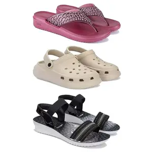 Women's Comfortable Sandal,Casual Lightweight Sandal for Everyday Wear | BT-(3-COMBO)-1886-OO1-1931-7-EURO-38