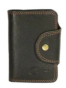 Style98 Black Leather Credit Card Holder Zipper Card Case Wallet for Women & Men(2311ib104)