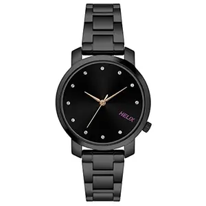 Helix Womens 36 mm Women Watch Black Dial Stainless Steel Analog Display Watch - TW032HL35(Not assigned, Not assigned)
