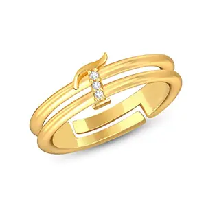 Kanak Jewels Alloy Gold plated Valentine collection Initial''T''Letter with heart ring