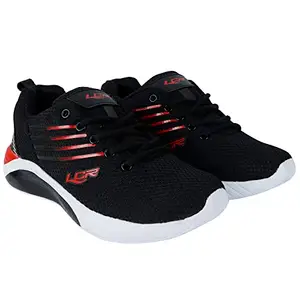 Lancer Mens Crysta-5 Black Running Shoe - 10 UK (CRYSTA-5BLK-RED-10)