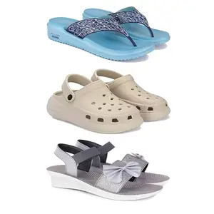 Women's Comfortable Sandal,Casual Lightweight Sandal for Everyday Wear | (COMBO-3)-1888-OO1-1971-5-EURO-36