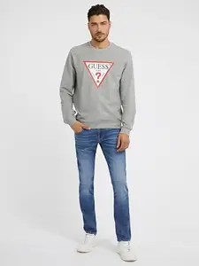 GUESS Grey Geometric Logo Laurel Medium Zip Around Wallet