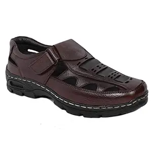 Ostr Mens Leather Hook & Loop Sandals | TPR Sole