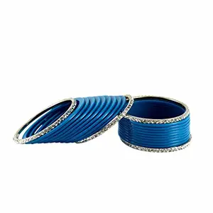 MAYA FASHION Light Blue Stone Acrylic-Brass Bangle Elegant Extra Large Size Bangle | Perfect Fit for Plus Size banglesTrendy and Comfortable Fit for woman and girls | (Sku-ban1288)